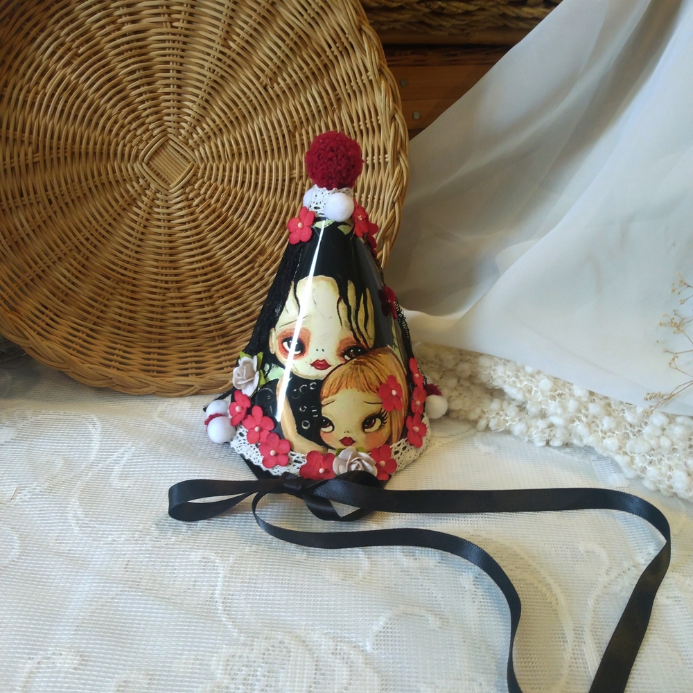 Handmade Party Hat with Ribbon